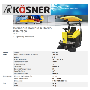 Barredora Hombre A Bordo Kösner