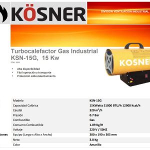 Turbocalefactor A Gas 15 Kw Kösner
