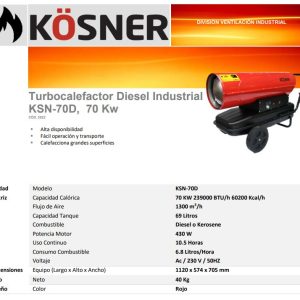Turbocalefactor Diesel O Kerosene 70 Kw Kösner