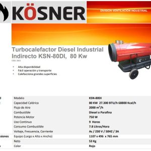 Turbocalefactor Diesel O Kerosene 80 Kw Kösner